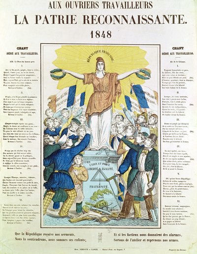 Illustrated Lyric Sheet for a Song Dedicated to the Workers, 1848 by French School